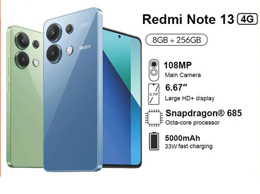 🌠Xiaomi Redmi Note 13 4G Global Version Snapdragon® 685 Smartphone 108MP camera 120Hz 6.67"AMOLED display 5000mAh 33W charger